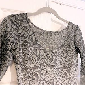 gray lace party dress
